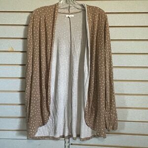 Maurices Medium Knit Polk A Dot Open Front Knit Cardigan
